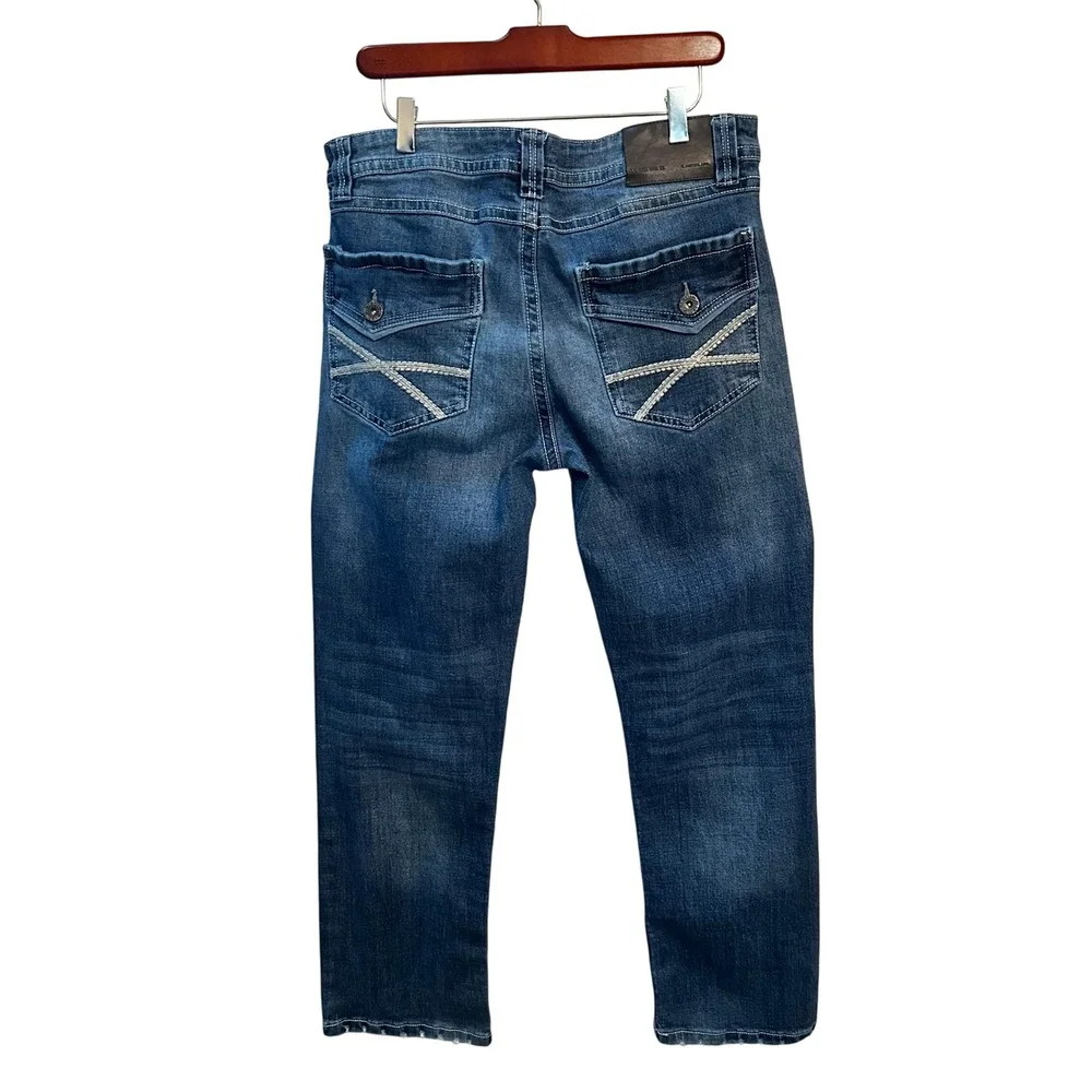 TK‎ Axel Mens Jeans W32 L30 Blue Denim Relaxed Fit Straight Leg Color Harbor